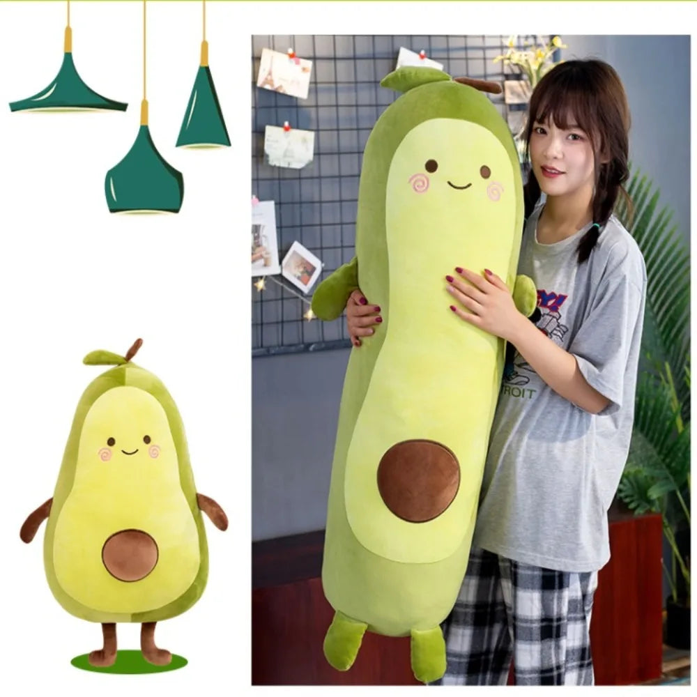 Kawaii 35/50/65Cm Stuffed Fruit Avocado Doll Avocado Sleeping Green Giant Toy Sleeping Pillow Room Decor