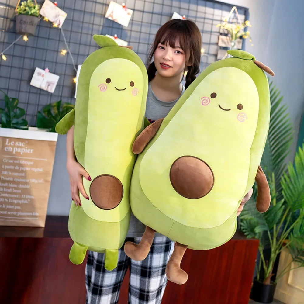 Kawaii 35/50/65Cm Stuffed Fruit Avocado Doll Avocado Sleeping Green Giant Toy Sleeping Pillow Room Decor